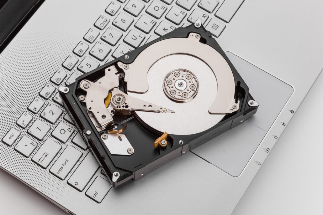 Tend to a water damaged hard drive like this one immediately for best results.
