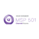 A badge indicating Guardian Computer is a 2020 winner of the MSP 501.