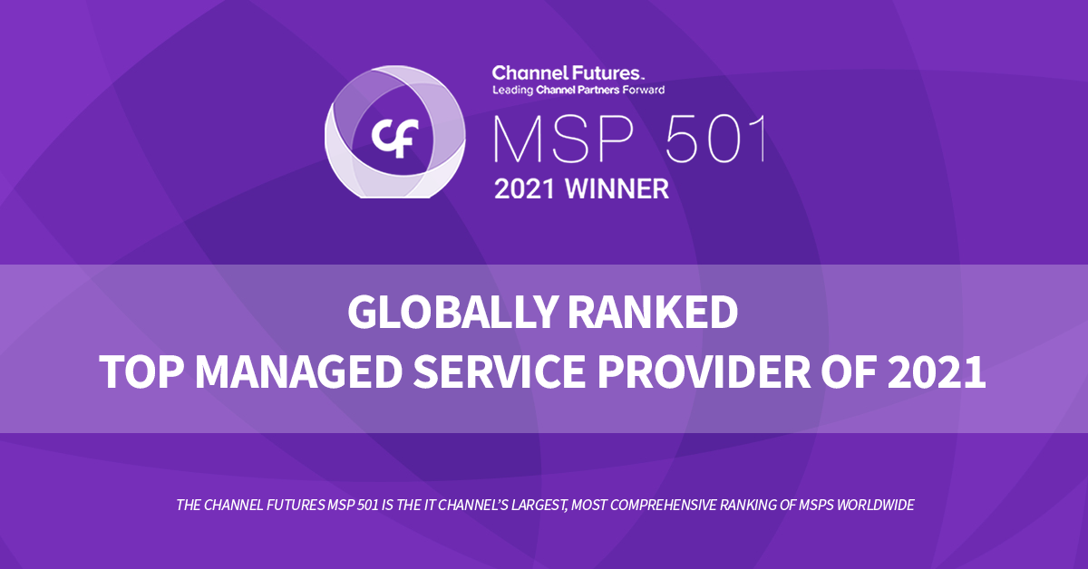 Our official badge from Channel Futures announcing Guardian Computer has a 2021 MSP 501 winner.