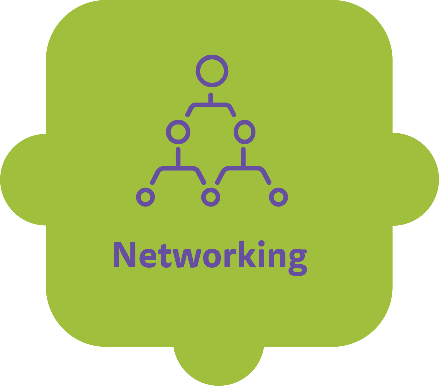 Puzzle piece graphic with a network icon